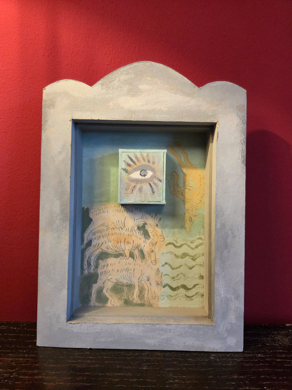 Pair of original mixed media art works