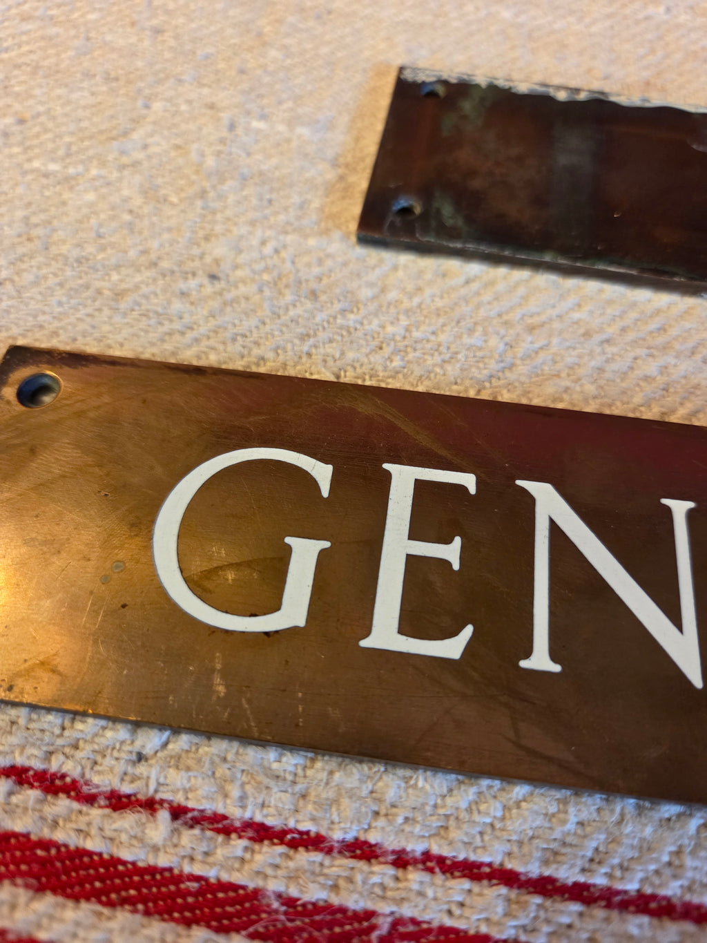 Pair of Vintage Copper Ladies & Gentlemen Signs