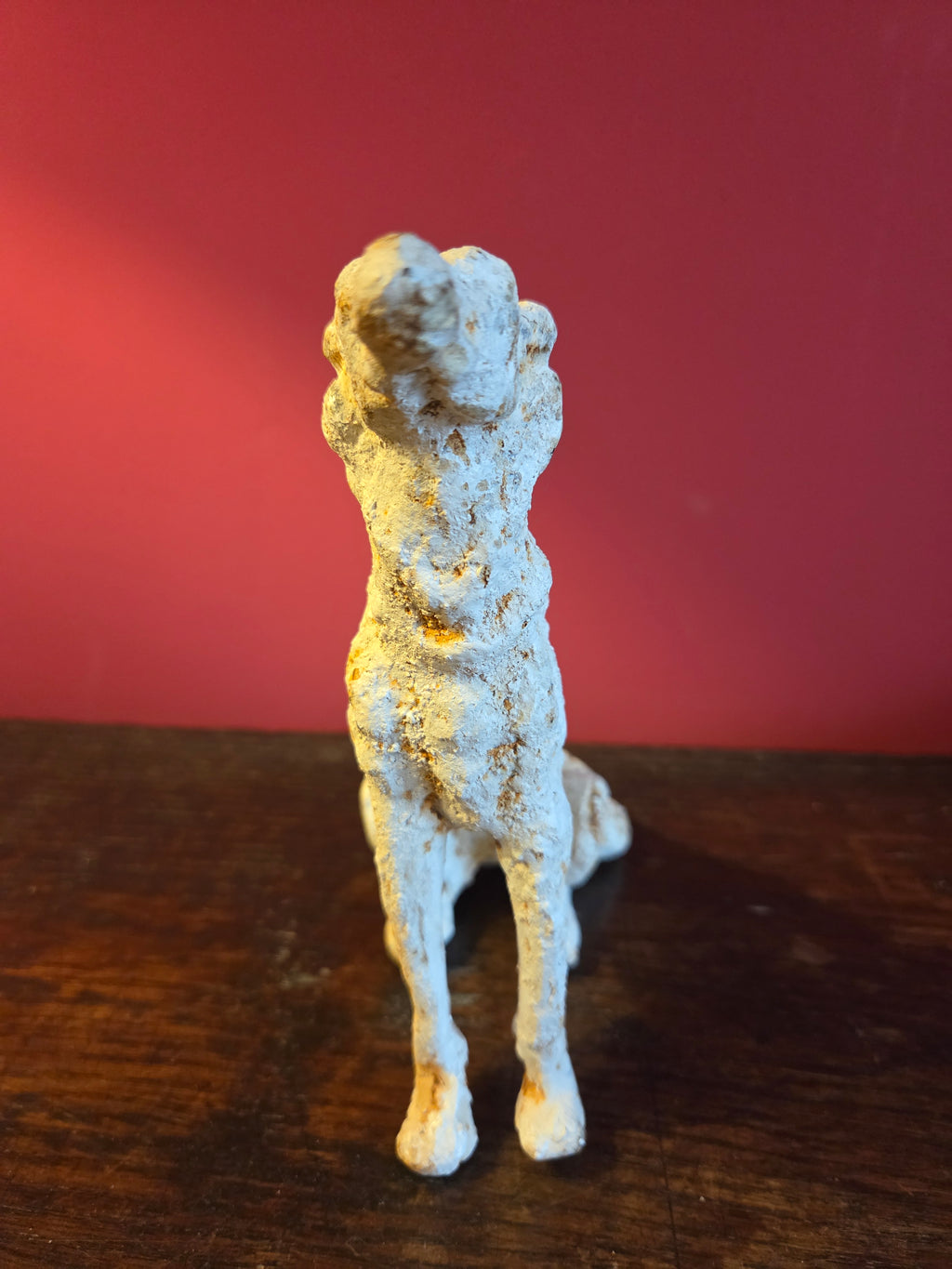 White Cast Metal Dog Sculpture