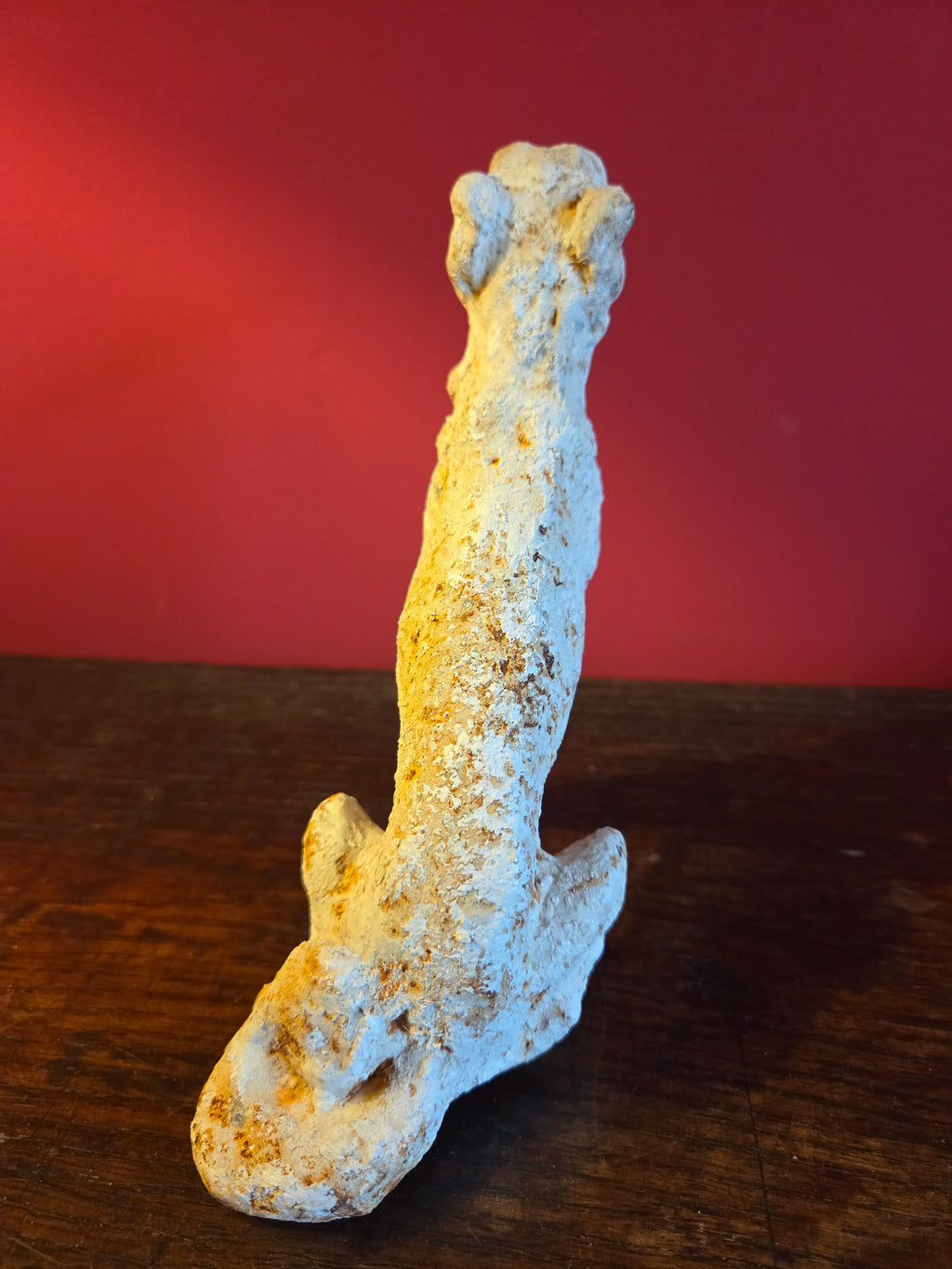 White Cast Metal Dog Sculpture