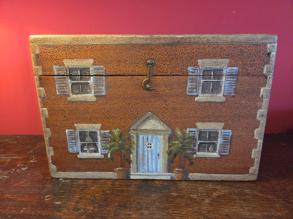 Small Antique Box with Trompe l’oeil Decoration