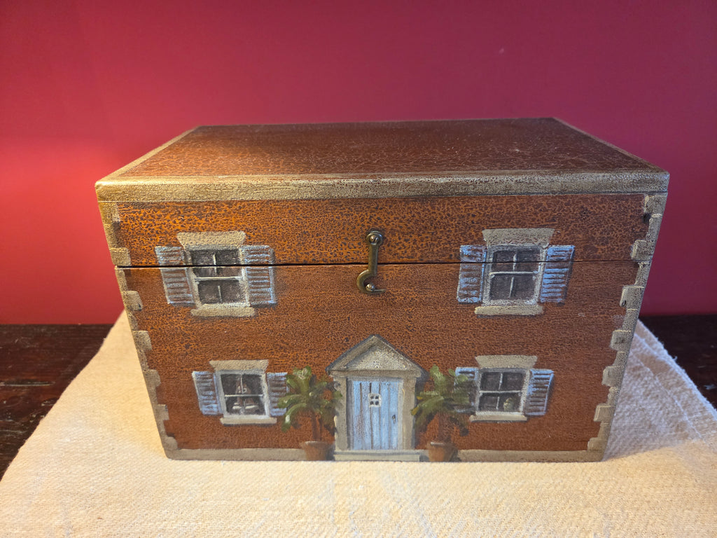 Small Antique Box with Trompe l’oeil Decoration