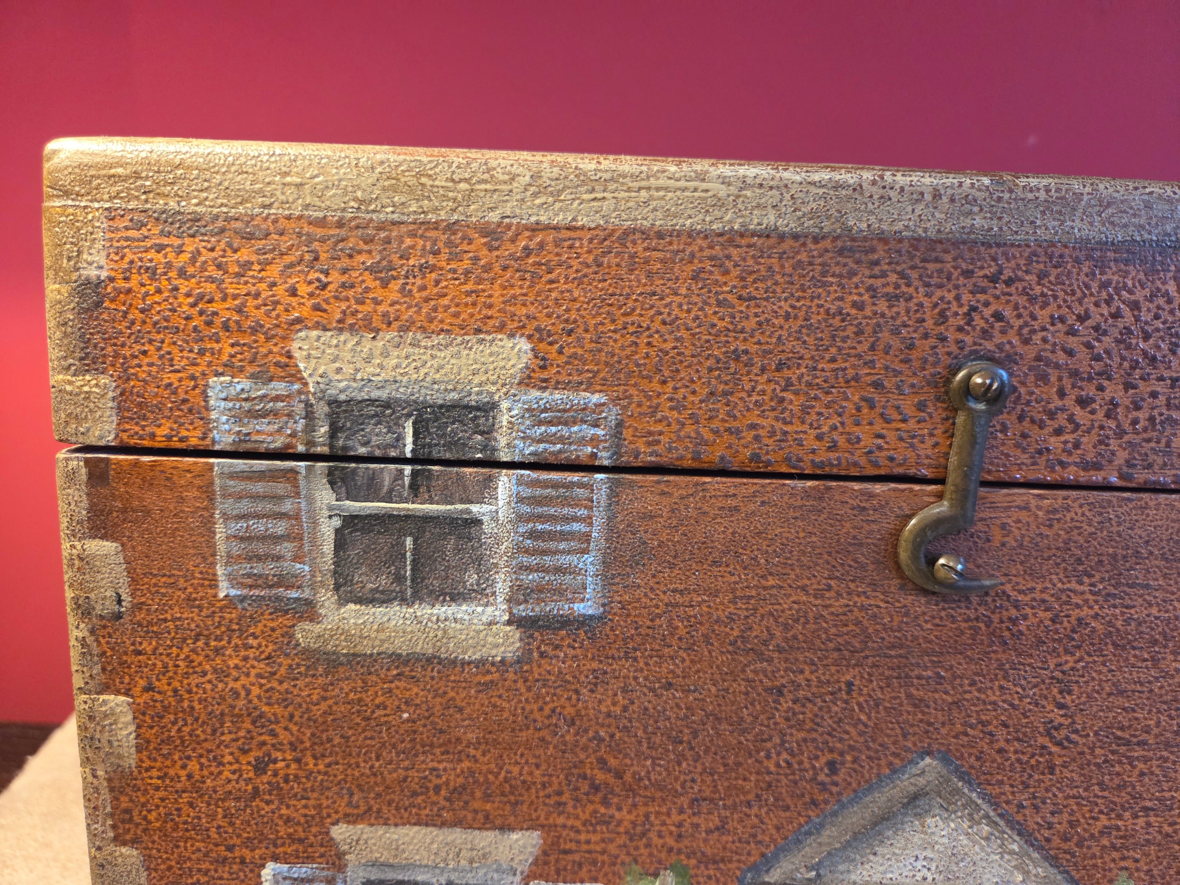 Small Antique Box with Trompe l’oeil Decoration