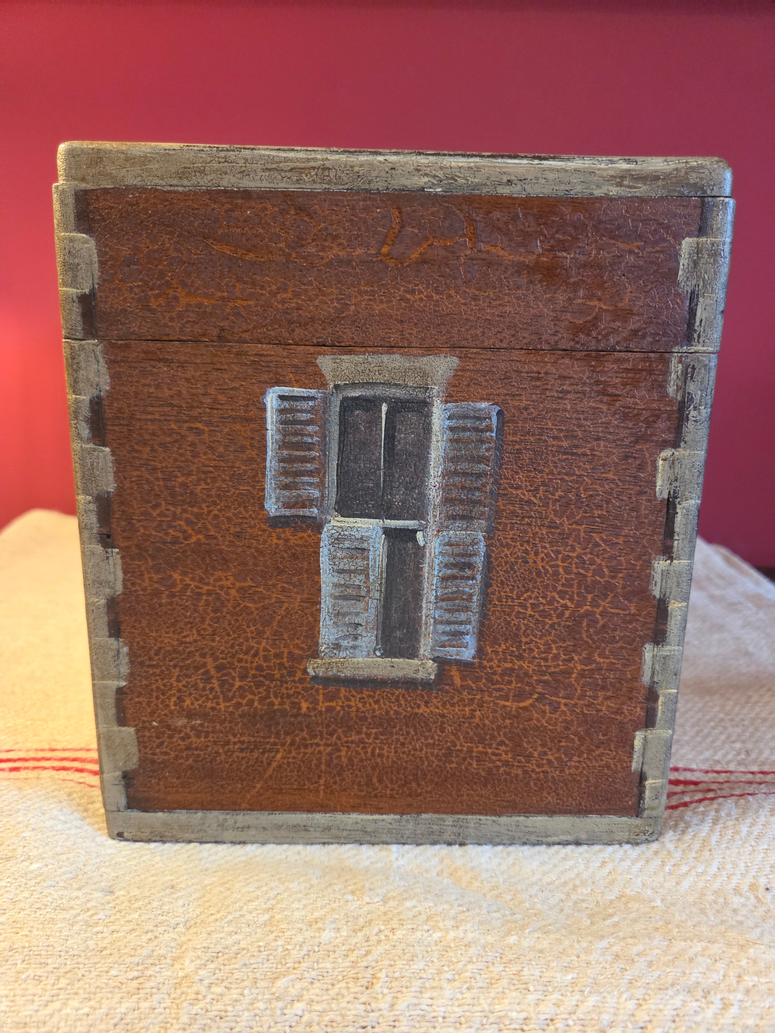 Small Antique Box with Trompe l’oeil Decoration