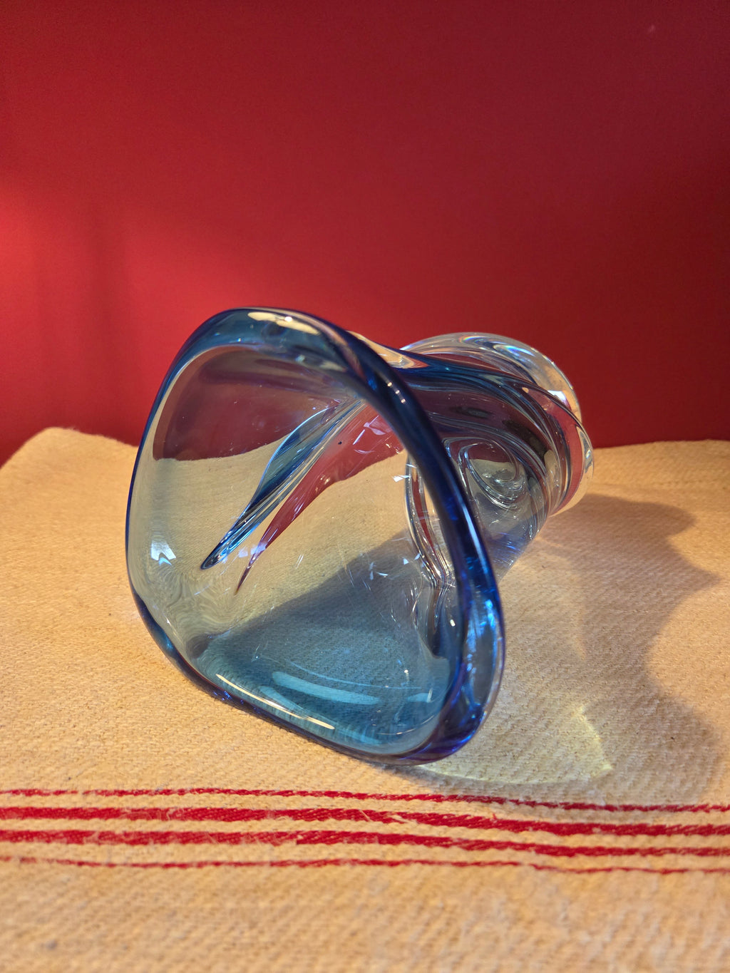 Vintage Blue Val st Lambert Glass Vase