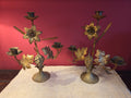 Pair of Antique French Flower Candlesticks