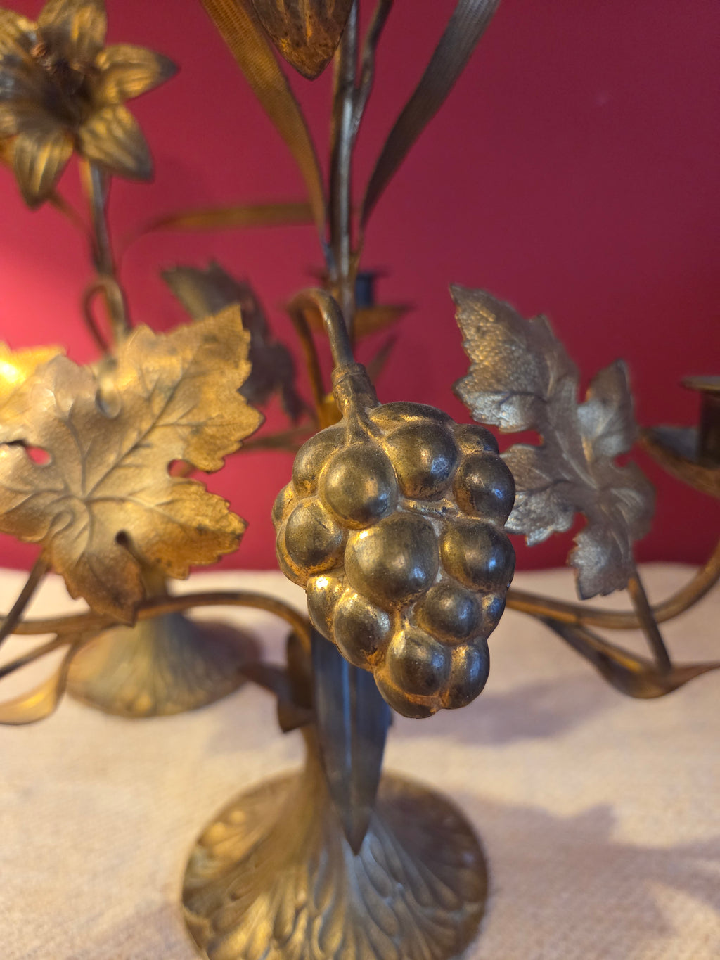 Pair of Antique French Flower Candlesticks