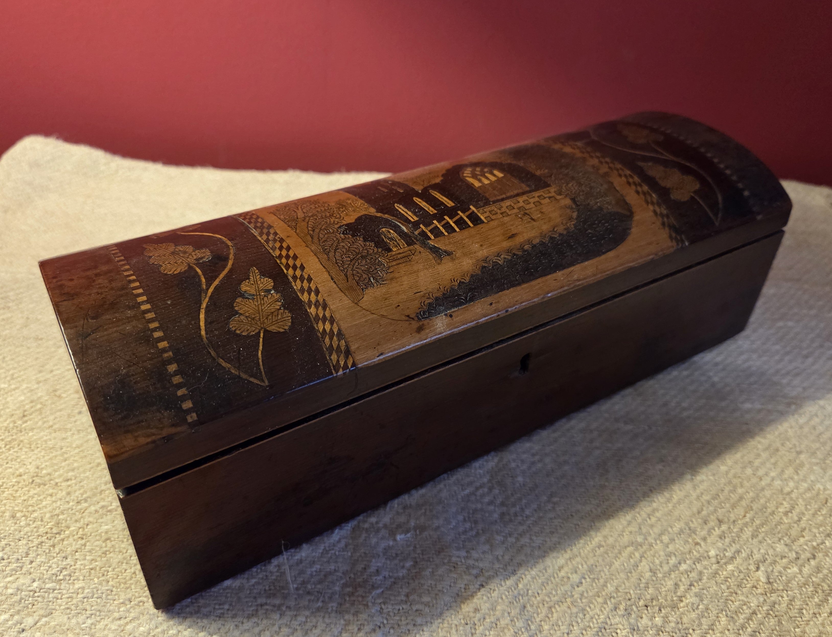 19th Century Killarney Inlaid Glove Box