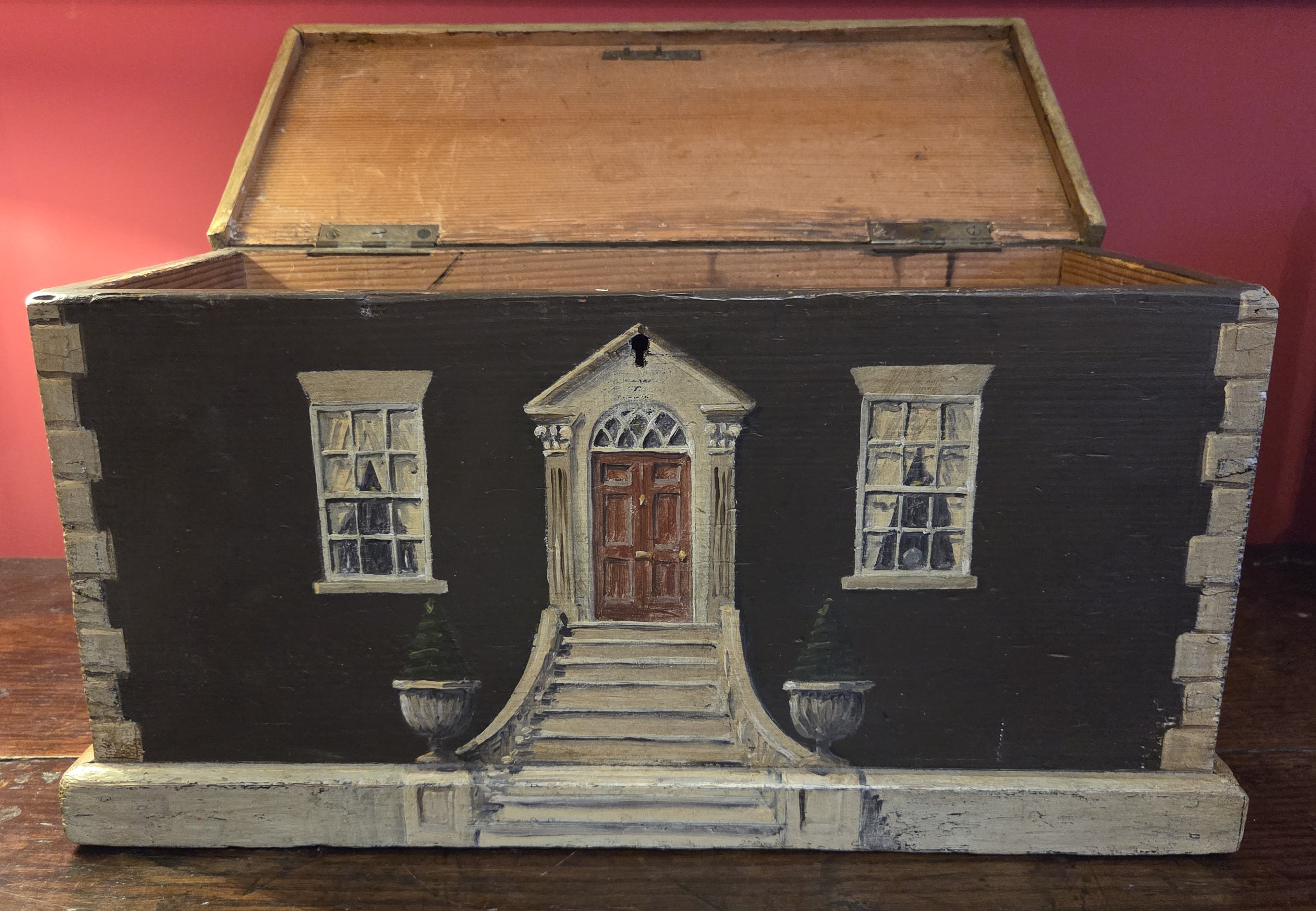 Antique Box with Trompe l’oeil Decoration