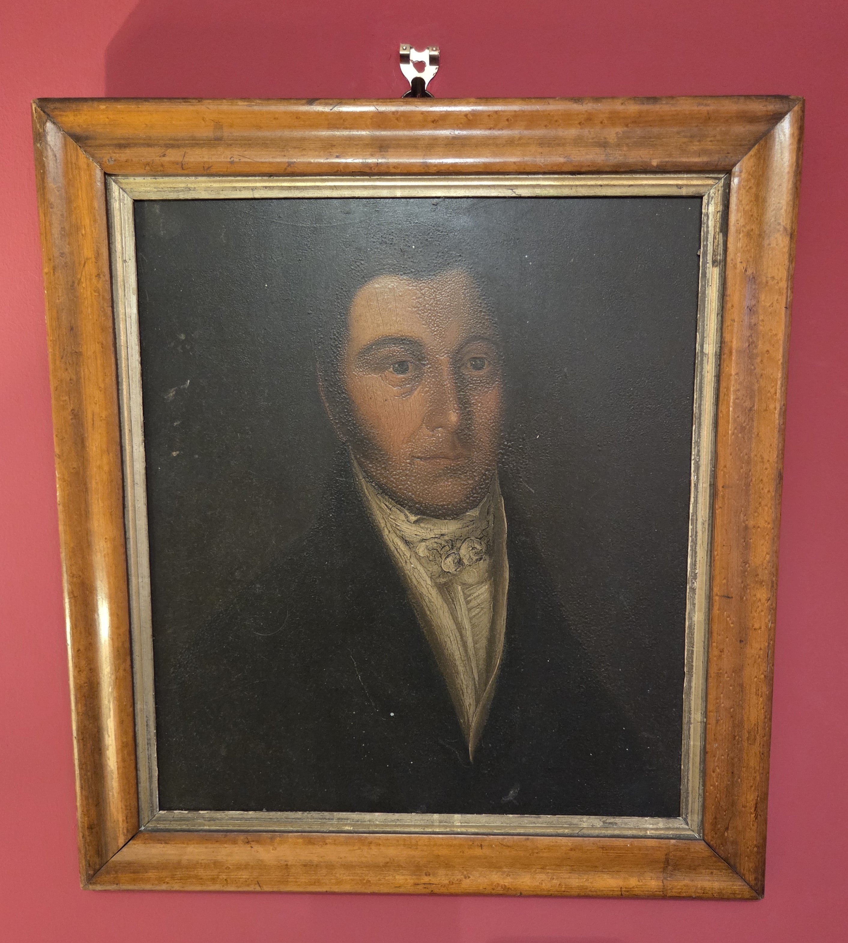 Antique Portrait Oil on Board