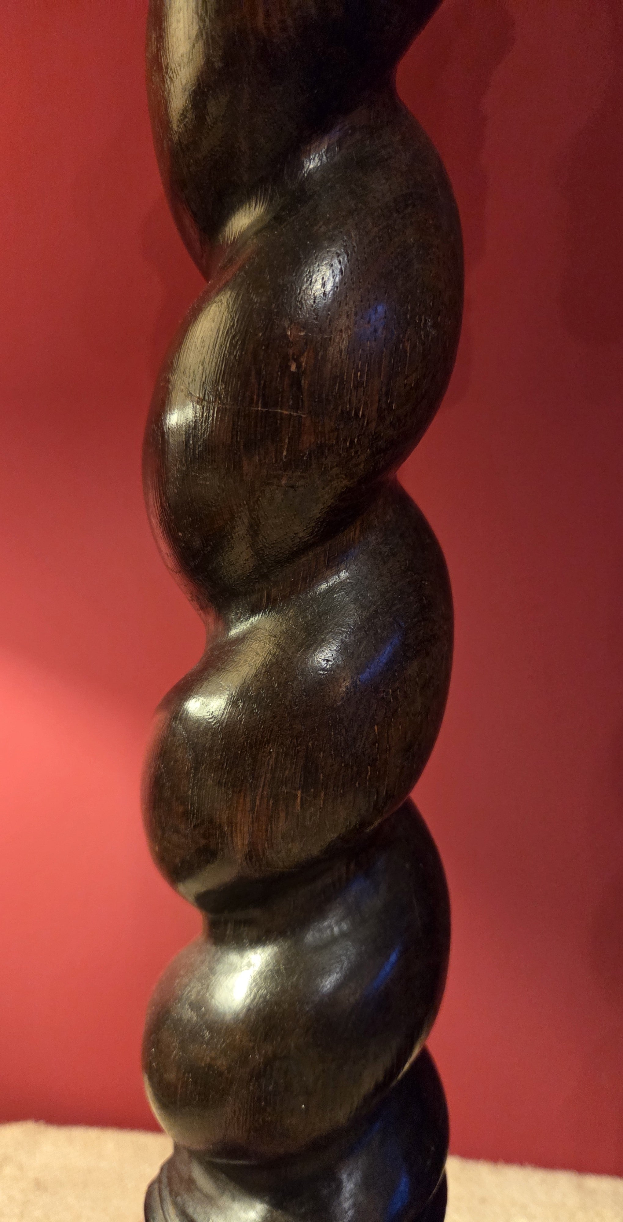 Pair Carved Oak Columns