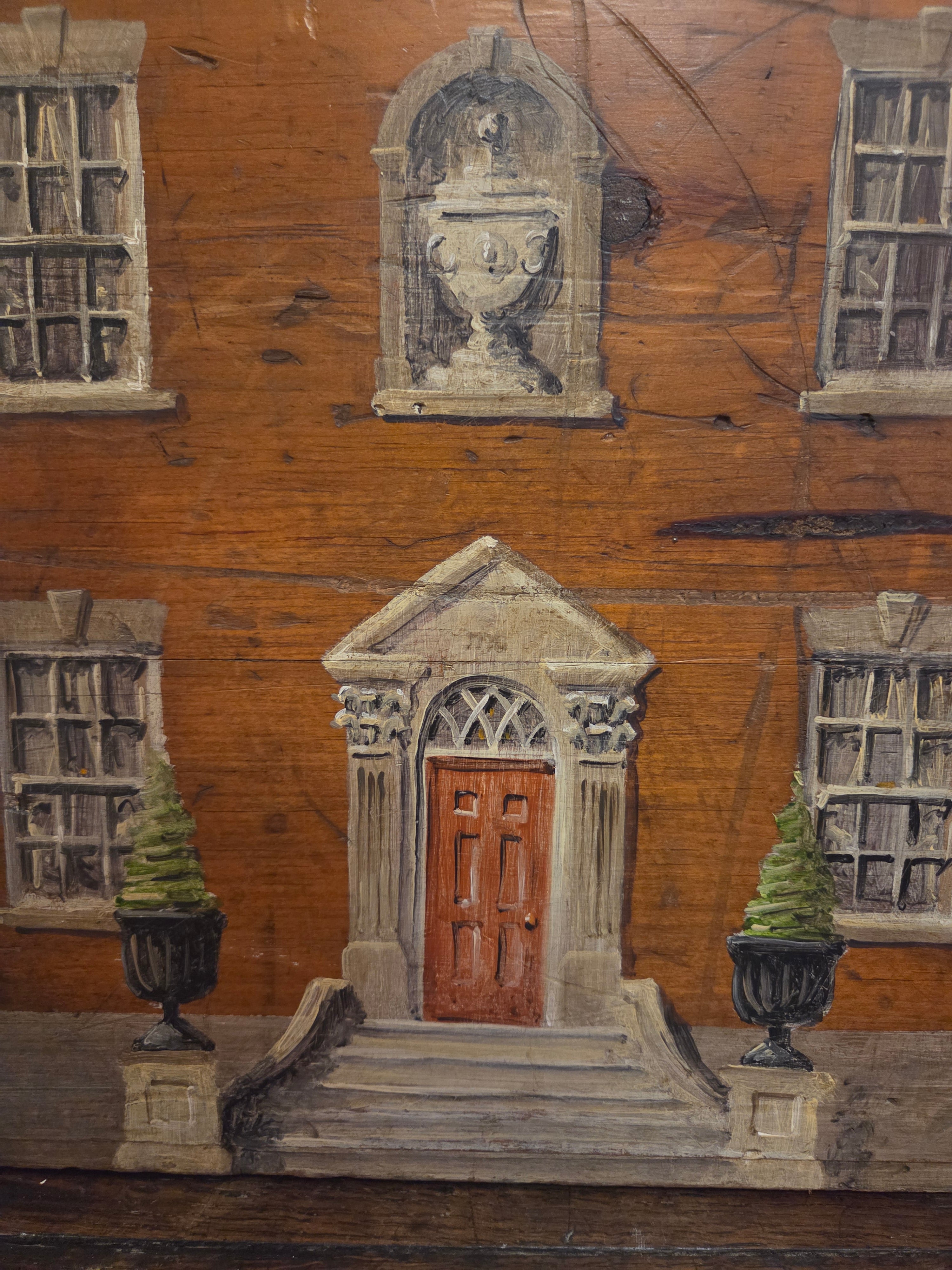 Large Antique Box with Trompe l’oeil Decoration