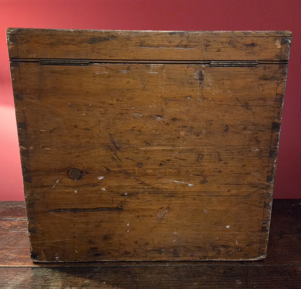 Large Antique Box with Trompe l’oeil Decoration